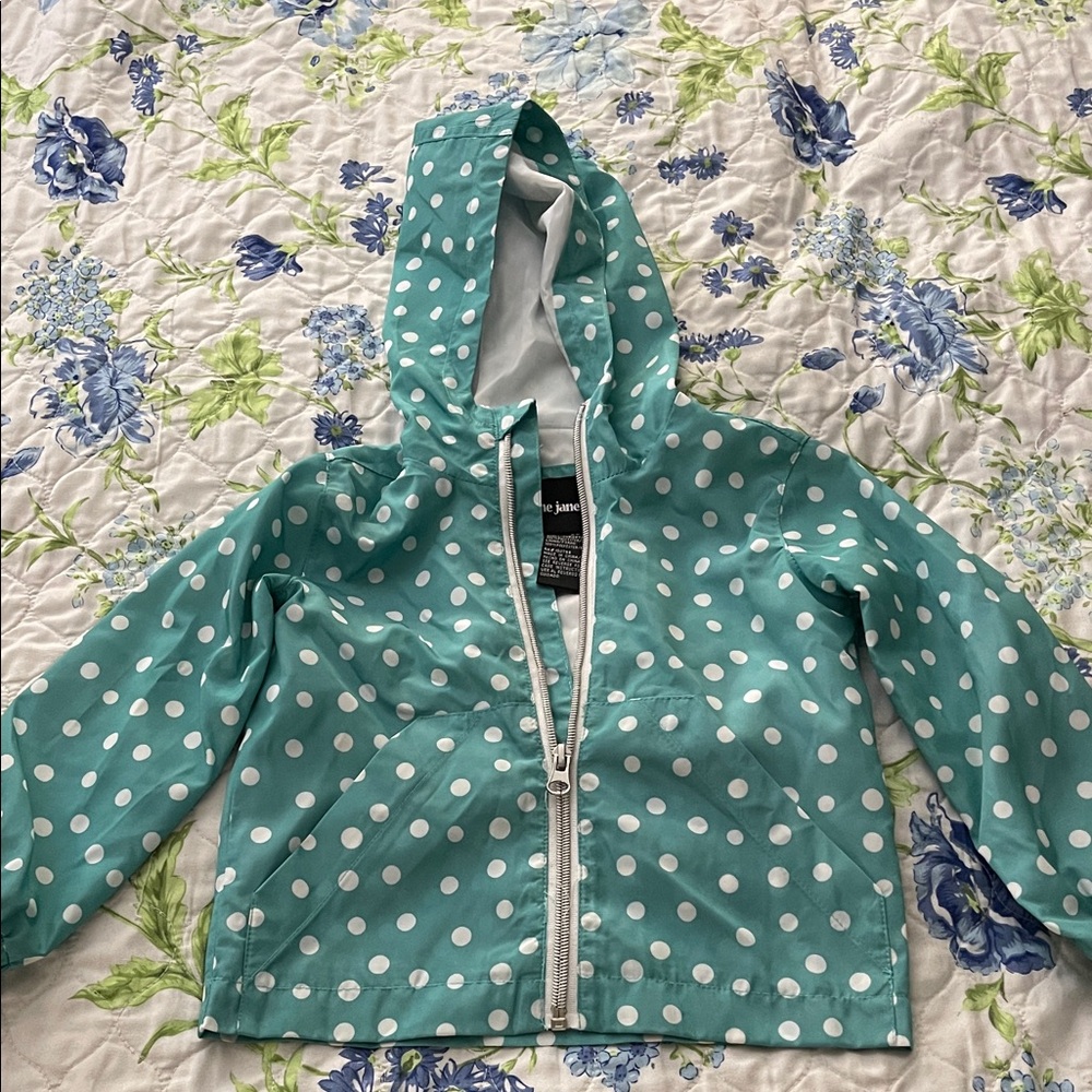 Me Jane Mimi Green Polka Dot Raincoat